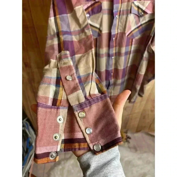 Vintage HBARC Pearl Snap Button Plaid Western Made in USA Shirt Men's Size 17-33 - Picture 4 of 8